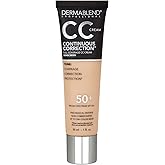 Dermablend Continuous Correction Tone-Evening CC Cream Foundation SPF 50+, Full Coverage Foundation Makeup & Color Corrector, Oil-Free