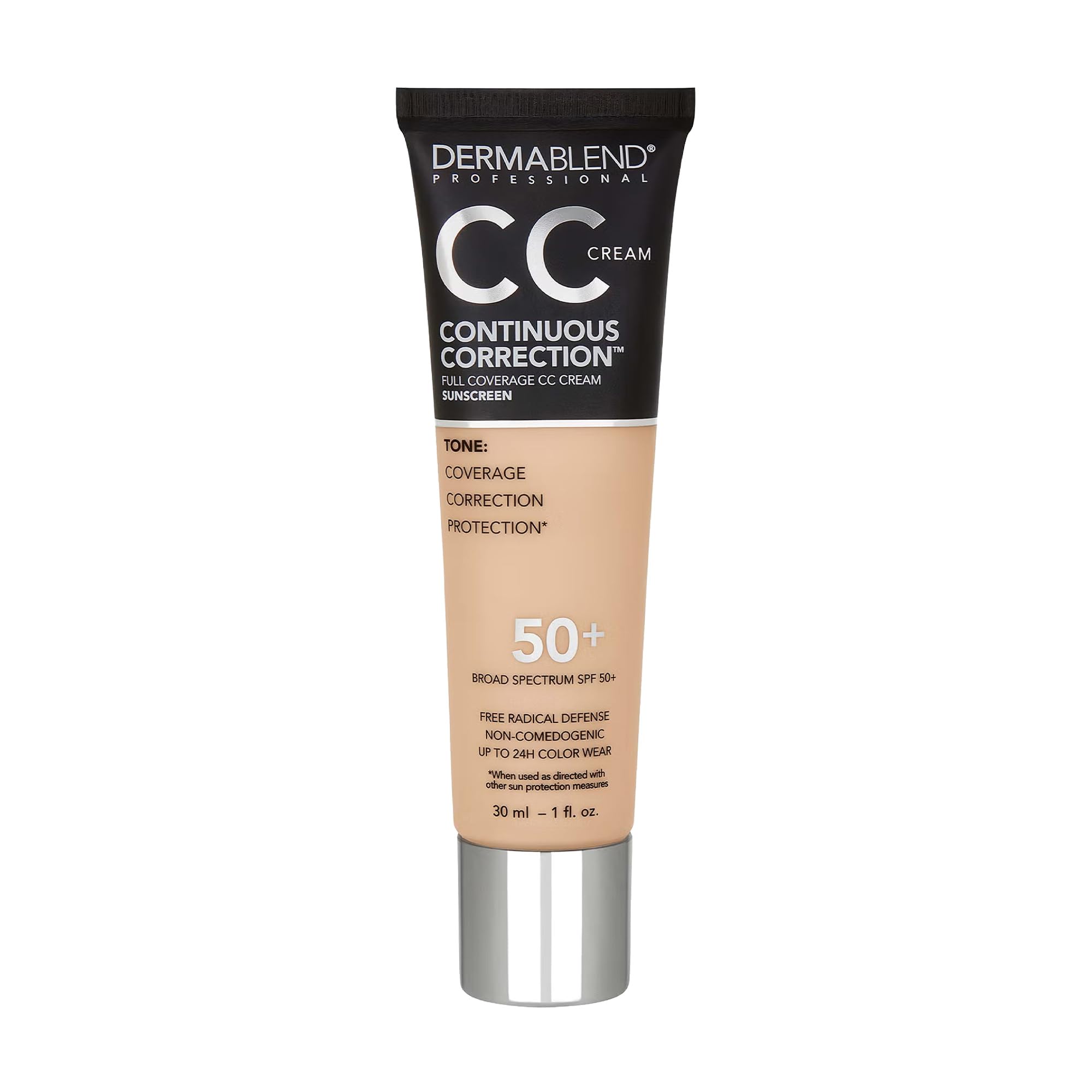 Photo 1 of Dermablend Continuous Correction Tone-Evening CC Cream Foundation SPF 50+, Full Coverage Foundation Makeup & Color Corrector, Non-Comedogenic