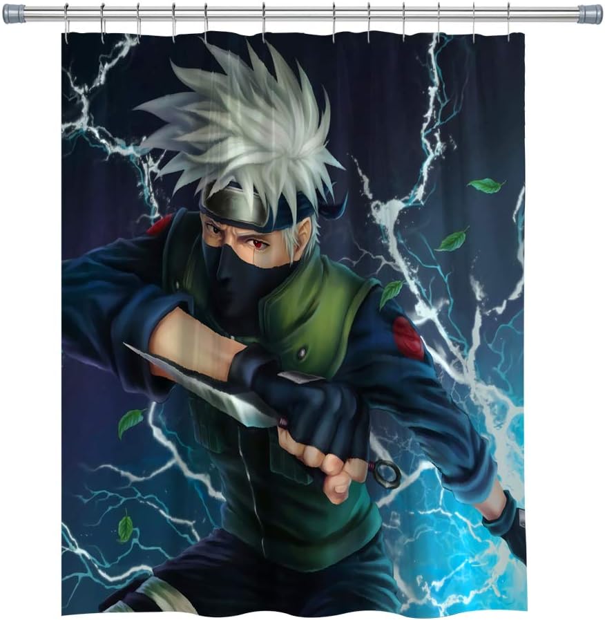 Amazon Com Naruto Cartoon Shower Curtain Kakashi Bathroom Shower Curtain For Kids Children Boy Cloth Fabric Bathroom Decor With Hooks 71 Inches X 71 Inches 5479h Home Kitchen