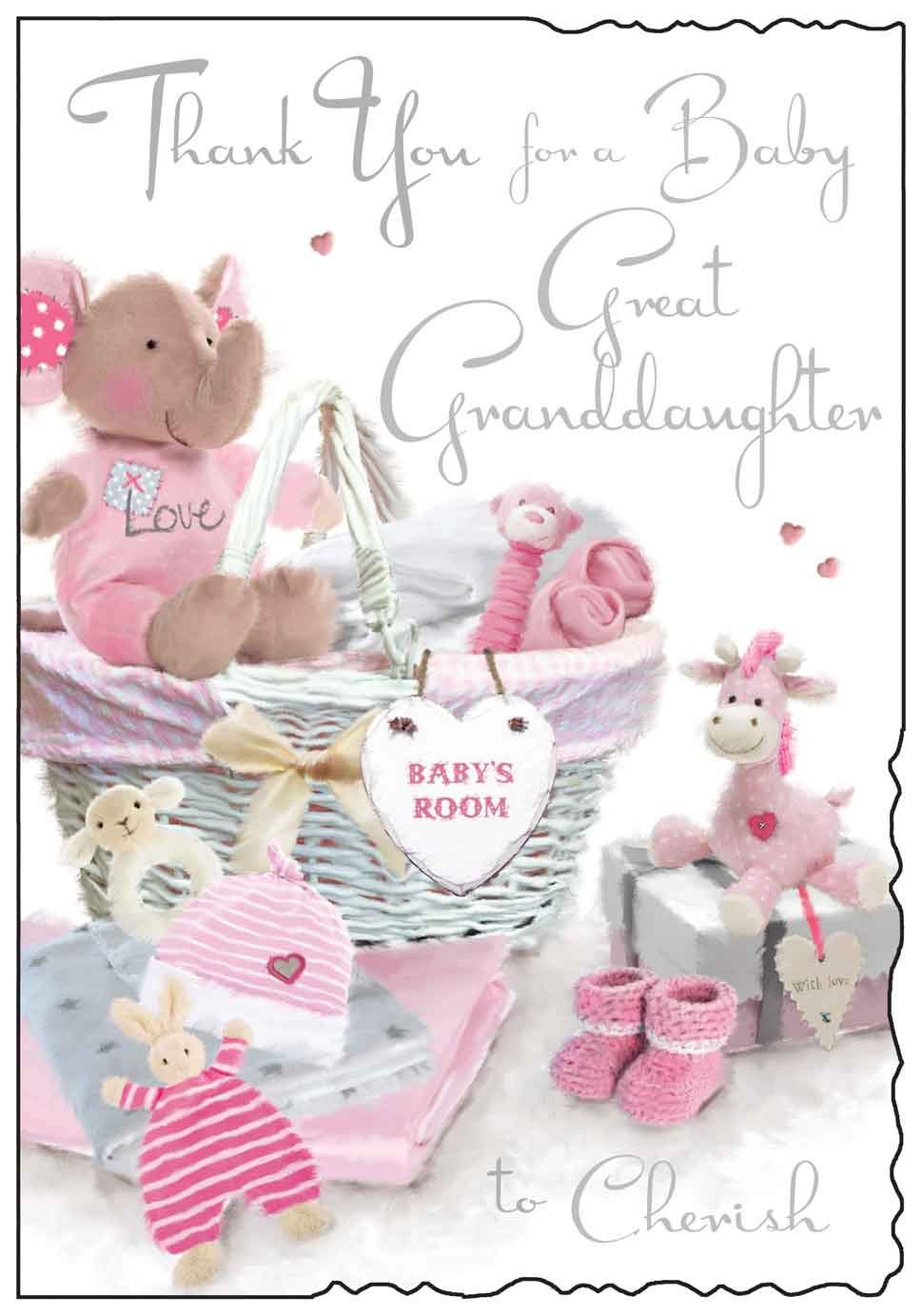 Jonny Javelin Thank You for A Baby Great Granddaughter to Cherish New Baby Card
