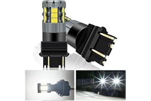 UPXSXT 2Pcs 3157 LED Brake light Bulb White, 4157 3057 3157A 3457 4057 T25 P27/7W CANBUS Error Free Anti Hyper Flash Replacement Bulb Super Bright 30-SMD 25W 4000LM
