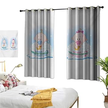 Amazon Com Gender Reveal Decorative Curtains For Living Room Cute