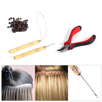 Amazon Com Feather Hair Extensions Tool Kit Micro Bead Pliers