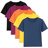 5 Pack Cotton Boys Kids Tshirts Short Sleeve Summer Tops Clothes Tee Shirts for Toddlers(Age 2-14)