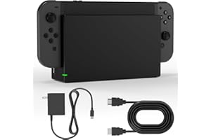 WODBYMAT Dock Station for Nintendo Switch/Switch OLED, Replacement 3-in-1 TV Dock Set with Original IC Module, AC Charger & High-Speed HDMI Cable for 1080P HD Output（Not Compatible with Sw 2）