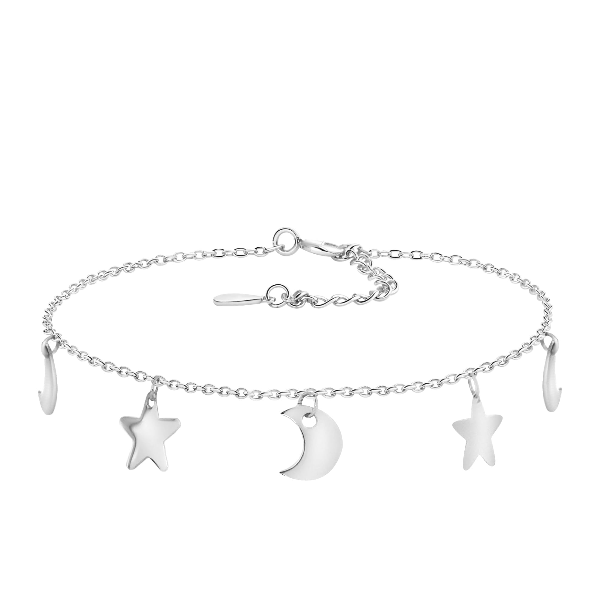 Sofia Milani - Women's Bracelet 925 Silver - Moon and Star Pendant - 30222