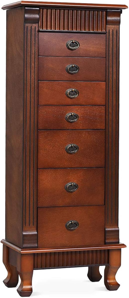 SDHYL Schmuckschrank Mit Spiegel 160cm - 360° Drehbar Mit Vielen Fächern