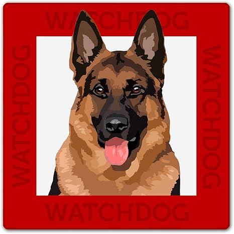 Watch4dogz Berger Allemand Panneau Plaque Chien De Garde 22 X 22 Cm