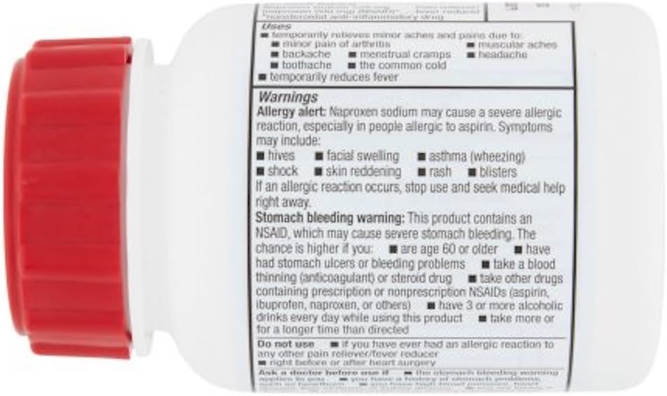 Naproxen Sodium Caplets 220mg 225ct, by Equate, Compare to Aleve: Health & Personal Care