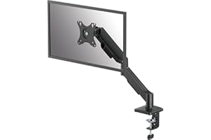 Fellowes Everyday Plus Single Gas Spring Monitor Arm Supports up to 32" Screens Weighing 4.4-19.84 lbs, Height Adjusting, Til