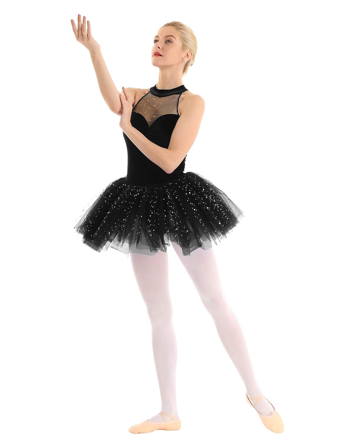 CHICTRY Vestido Tutú de Ballet Mujer Disfraz Bailarina Adultas Vestido