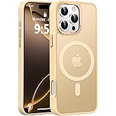 Newfuture Designed for iPhone 16 Pro Case with Magnetic [13 FT Military Drop Protection] [Compatible with Magsafe] Slim Translucent Matte Shockproof with Anti-Fingerprint Phone Case,Creamy Yellow