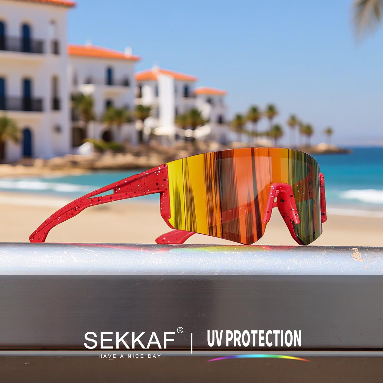 SEKKAF Youth Baseball Sunglasses for Boys Girls Age 6-12 Softball Cycling Sports Sunglasses for Kids Lightweight Frame