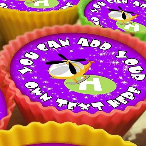20 x Personalised Helicopter 5cm High Resolution Cupcake Toppers