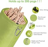 Vicloon Premium Peg Bag Green Large with Closing Cord Hanging Hook view 3