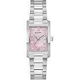 Bulova Ladies' Classic Diamond Two-Tone Stainless Steel 3-Hand Quartz Watch, Rectangle