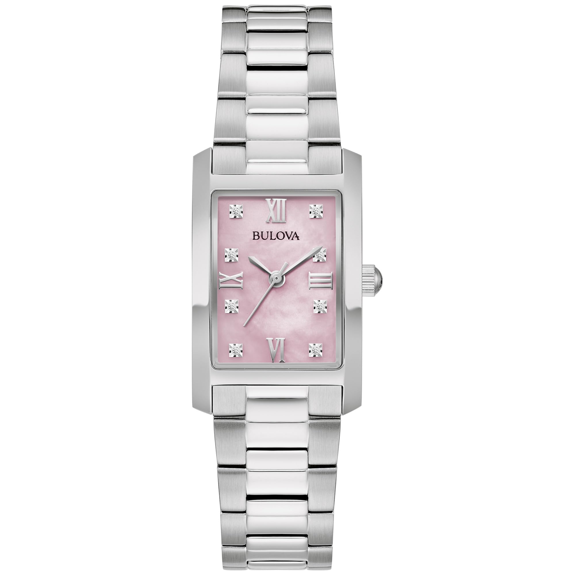 Bulova Ladies' Classic Diamond Two-Tone Stainless Steel 3-Hand Quartz Watch, Rectangle