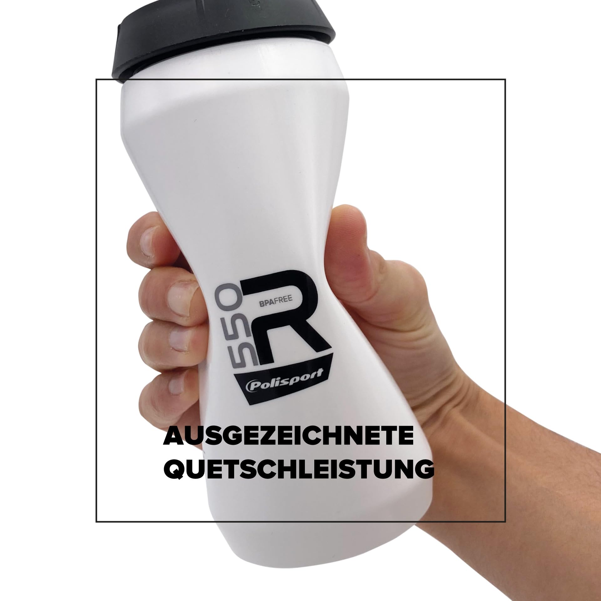POLISPORT 8645600004 - R Collection Fahrradflasche Modell R550 mit einem Fassungsvermögen von 550 ml. BPA-freie Trinkflasche für Radfahrer in Weiss 3