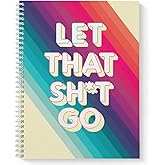Gotcha Covered Notebooks Softcover Let It Go 8.5" x 11" Motivational Spiral Notebook/Journal, 120 College Ruled Pages, Durable Gloss Laminated Cover, White Wire-o Spiral. Made in the USA