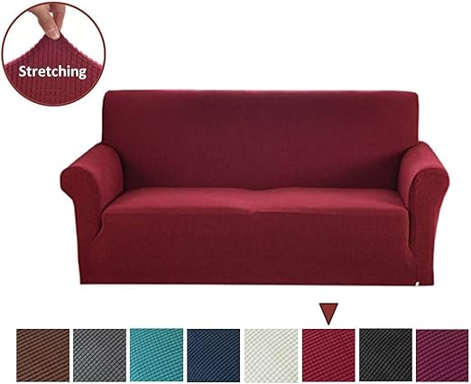 Amazon Com Argstar Jacquard Xl Sofa Slipcover Wine Red Stretch