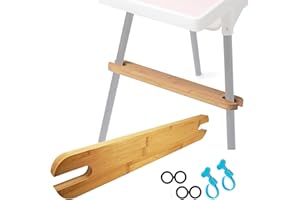 YYRZZ High Chair Footrest, Natural Bamboo Wooden Footrest Compatible with IKEA Antilop High Chairs Accessories, Adjustable HighChair Foot Rest