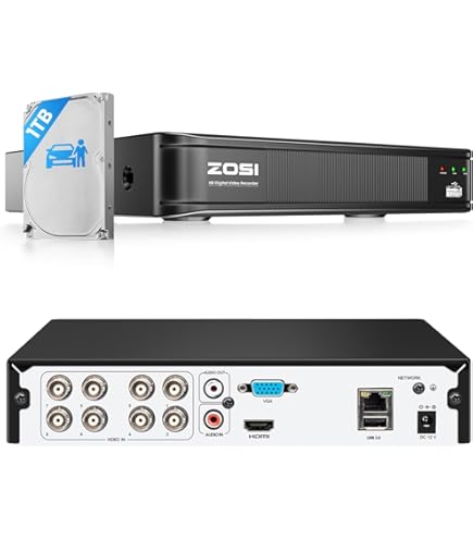 Amazon.com : ZOSI H.265+ 5MP 3K Lite CCTV DVR 8 Channel Full 1080p