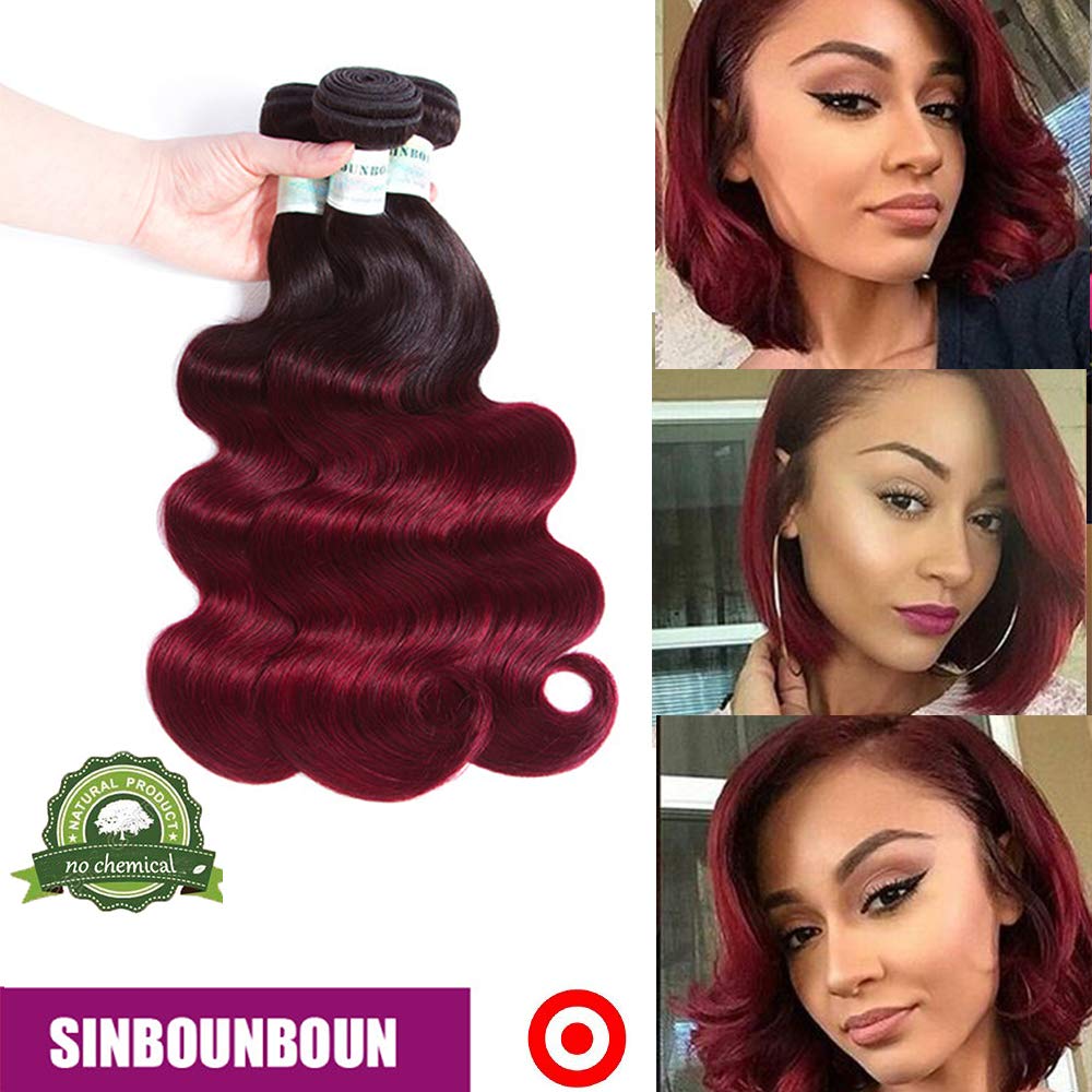 Sinbounboun Hair Short Bob 3 Bundles With Closure Mix Length Sew In Ombre Body Wave