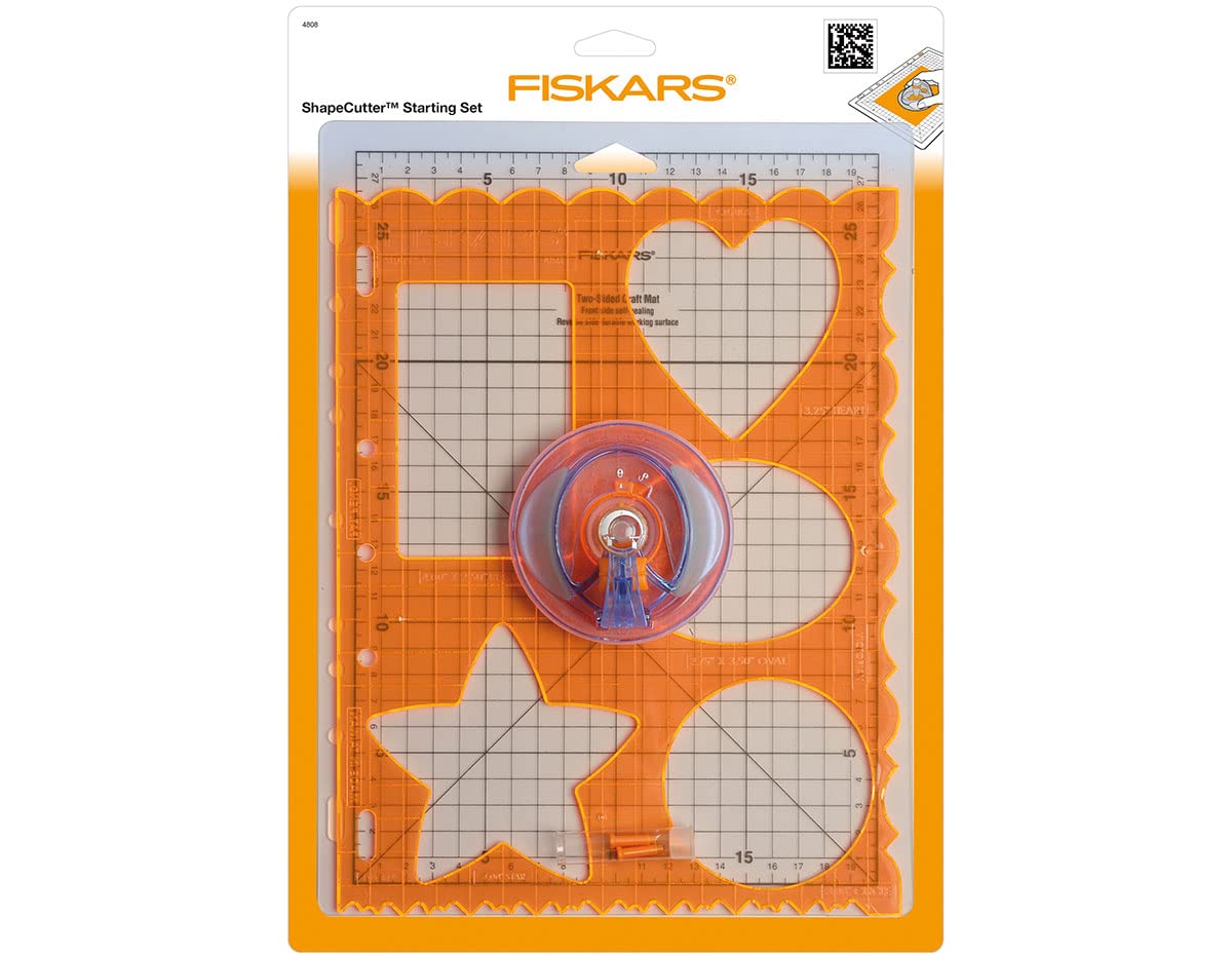 Fiskars ShapeCutter, With Form Cutter, Templates, Cutting Mat and Spare Blades, 1003878