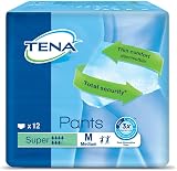 TENA Pants Super Medium Disposable Protective Underwear Pack of 12