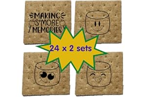 KOOKIE PLUS Graham Crackers | Individually Wrapped | 24 x 2 sets = 48 units | SMORES design | Ready for S'mores or Snacks (SMORES)