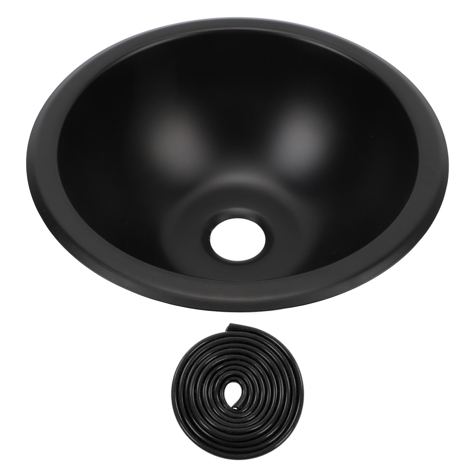 RV Sink, 9in X 4in Stainless Steel Single Bowl Kitchen Sink with 40mm Drain Hole, Undermount Bar Sink, Drop in Hand Wash Basin Sink for RV, Caravan, Boat, Trailer (Black)