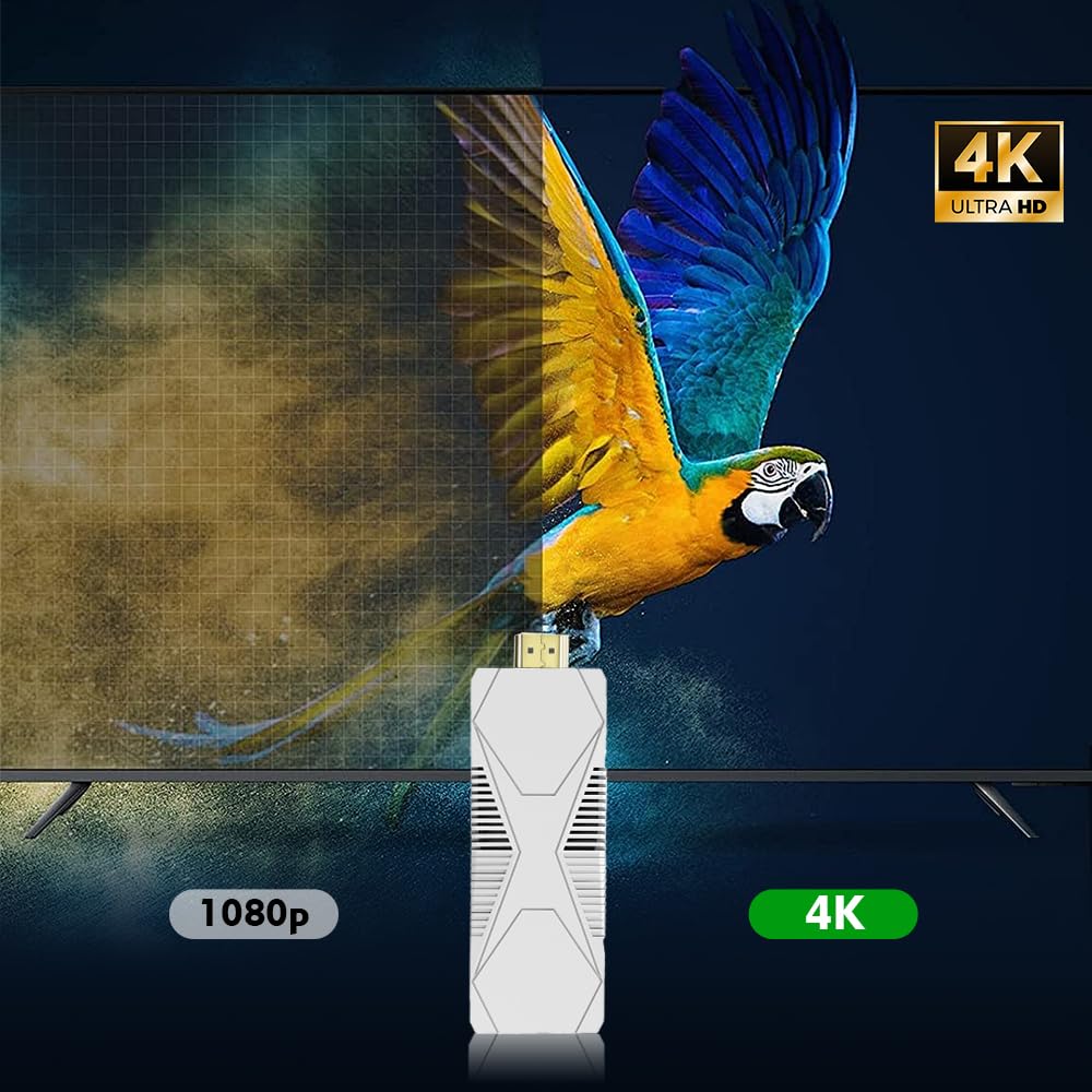 Boxput S13 Snap Android TV Stick Android 14 Streaming Device RK3518 Quad Core 2GB RAM 16GB ROM Dual Band WiFi 2.4G Voice Remote Control Smart TV Dongle with Gift Dust Bag