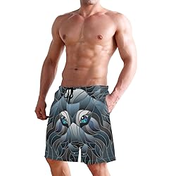 Men's Summer Cool Swim Trunks Quick Dry Abstract