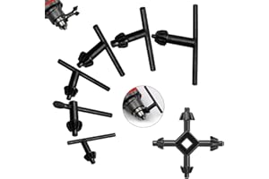 TorSor 7 Pack Drill Chuck Key Set 1/4" 3/8" 1/2" 5/8" 3/4" 5/32'' 6 Sizes Clamping Press Chuck Wrench Heavy Duty Tightener Keys for 4mm 6mm 10mm 13 mm 16mm 20mm Electric Corded Cordless Drills