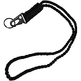 LinJianTing 1PCS Heavy Parachute Lanyard Parachute Necklace Key Chain for ID Card, Camera, Name Tag, Wallet and Keys (Black)