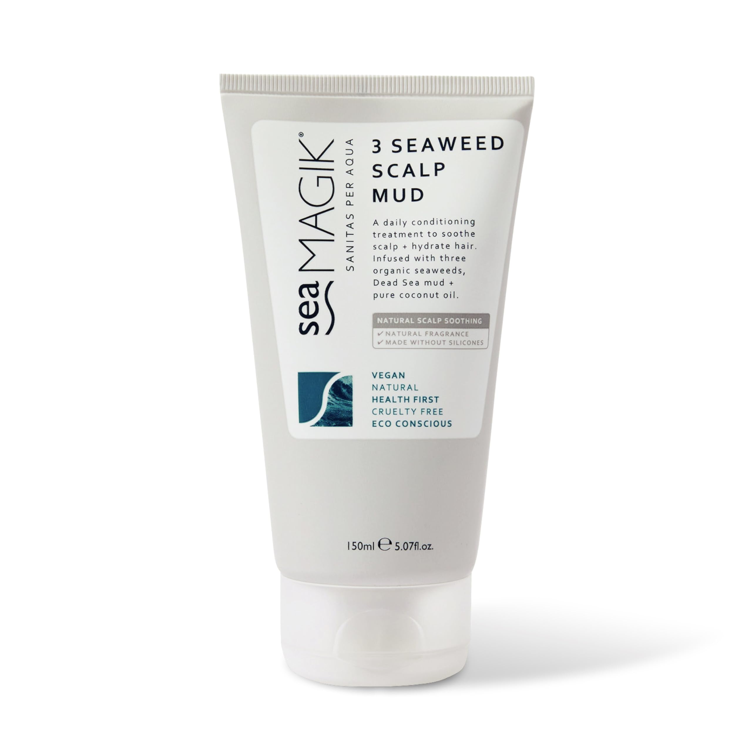 Sea Magik - Scalp Mask for Itchy, Sensitive and Dry Scalp and Hair, 3 Organic Seaweed with Dead Sea Mud, Conditioner with Salicylic Acid, Long Lasting Hydration, Vegan, Cruelty Free (150ml)