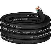 12/3 Wire 12 AWG SJOOW Portable Power Cable,300V 12 Gauge 3 Conductor SJOOW Extension Cord Electrical Wire for Motor Lead,Portable Light,LED,EV Car Charger,RV Inverter,Indoor Outdoor Machinary-25ft