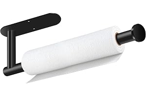 Black Paper Towel Holder, Self Adhesive Paper Towel Holder Under Cabinet | Stainless Steel, kitchen, Bathroom, Sink, Pantry,