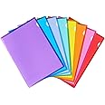 Tamaki 16 Pack Clear Plastic Folders Sleeves, Plastic Sleeves for Documents Transparent Paper Poly Jacket Sleeves Folders, 8 Assorted Colors