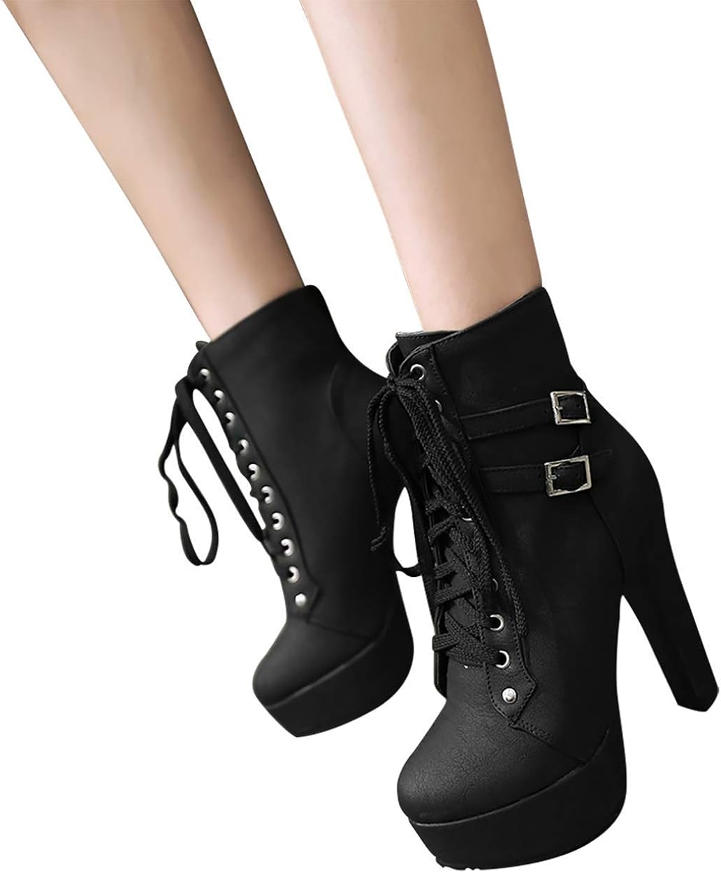 luggy buckle platform booties