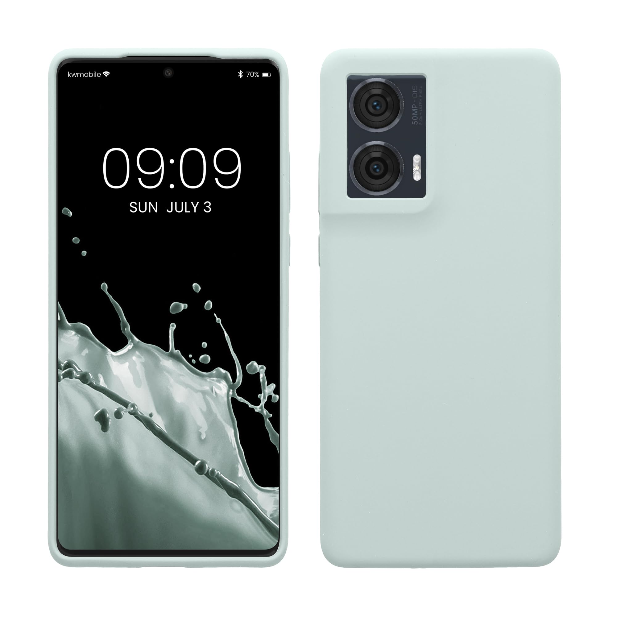 kwmobile Case Compatible with Motorola Edge 50 Fusion Case - TPU Silicone Phone Cover with Soft Finish - Cool Mint