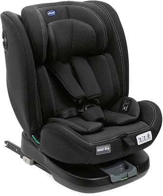 Chicco unico evo i-size, assento automóvel isofix, rotação 360°, bebês e crianças de 40-150cm, até 12 anos, redutor recém nascido, ajustável, reclinável, preto