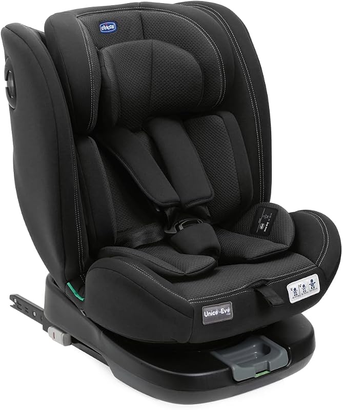 Unico Evo I-Size, Kindersitz 0-36 Kg, für Kinder von 40 bis 150 cm, homologiert ECE R129/03, Isofix 360° drehbar und neigbar, Gruppe 0+/1/2/3 von 0 bis 12 Jahren, Schwarz