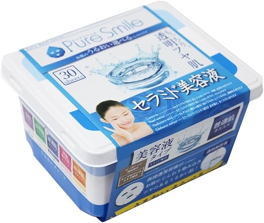 Amazon Pure Smile ピュアスマイル Puresmile ピュアスマイル フェイスパック エッセンスマスク 30枚セット セラミド美容液 3s03 フェイスマスク Pure Smile ピュアスマイル フェイスマスク 通販