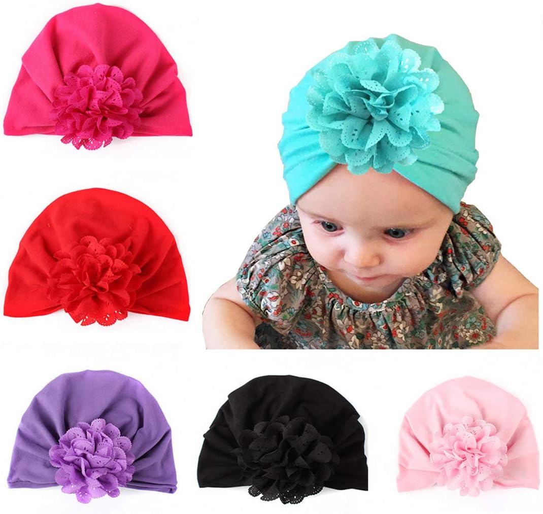 Upsmile Baby Girl Hat Newborn Hospital Hat Infant Turban Nursery Beanie Headwrap