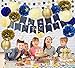 1st Birthday Boy Prince Party Supplies Navy Gold Birthday Party Decorations Blue Happy Birthday Banner Paper Star Garland Paper Flowers Tissue Paper Pom Poms Paper Lanterns for Boy First 1st Birthday