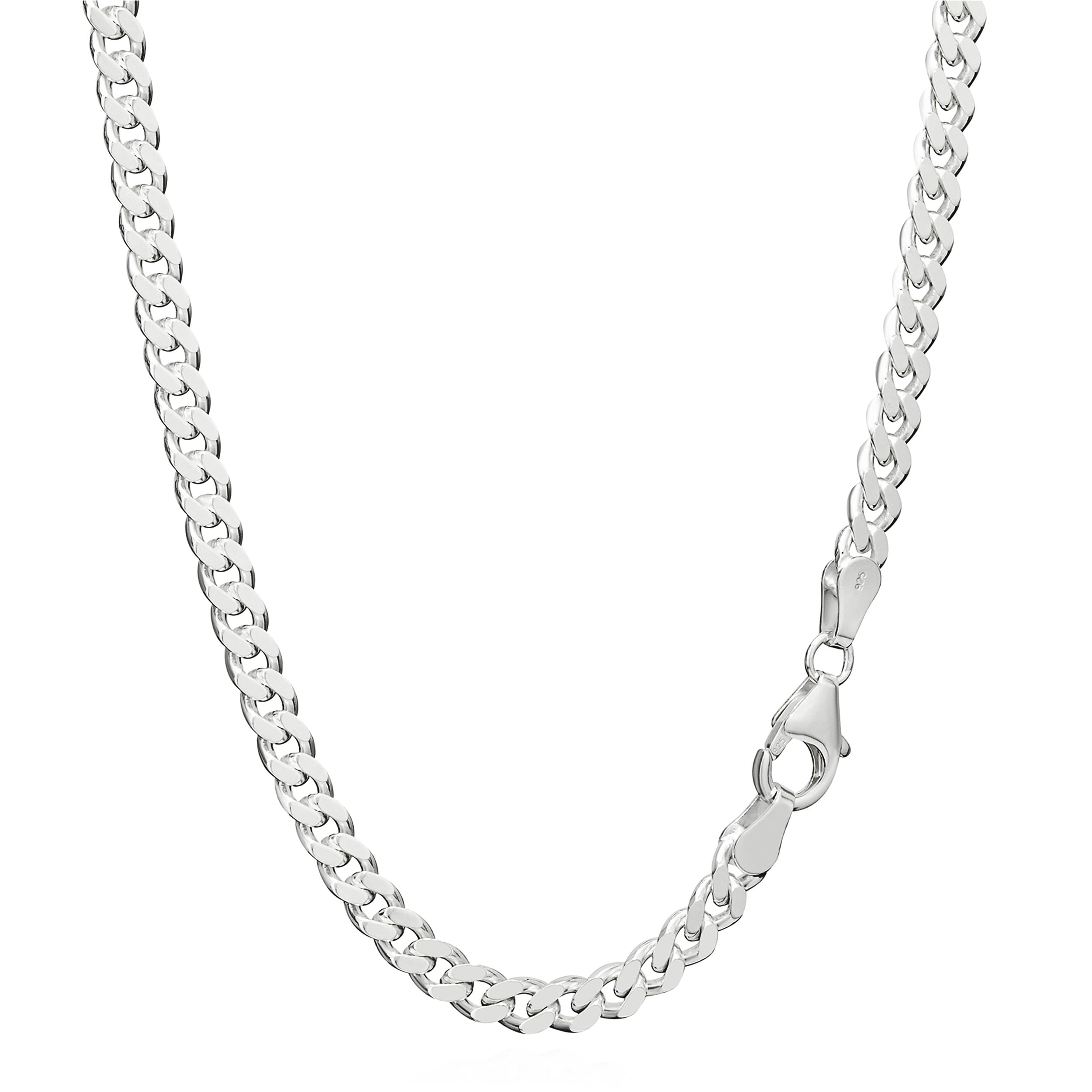 NKlaus 42cm Genuine 925 Sterling Silver MASSIVE Rhodium Plated curbchain necklace 4.10mm wide 8889