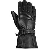 Jackets 4 Bikes Winter Motorcycle Gloves, Premium Biker Sheep Leather Thinsulate Warm Cold Weather Water Resistance Windproof Gauntlet for Men and Women