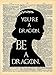 Dragon Quote - Vintage Dictionary Print 8x10 inch Home Vintage Art Abstract Prints Wall Art for Home Decor Wall Decorations Office Ready-to-Frame Dragon D224