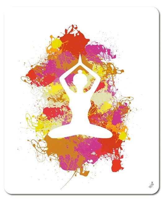 1art1 Siluetas - Yoga Posición de Loto, Manchas De Colores ...